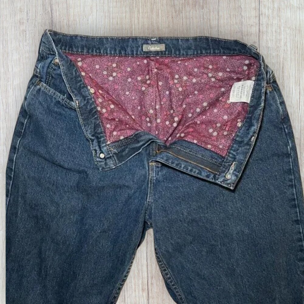CABELA'S Flannel Lined Heavy Weight Denim Jeans Pants Women's 12 LONG